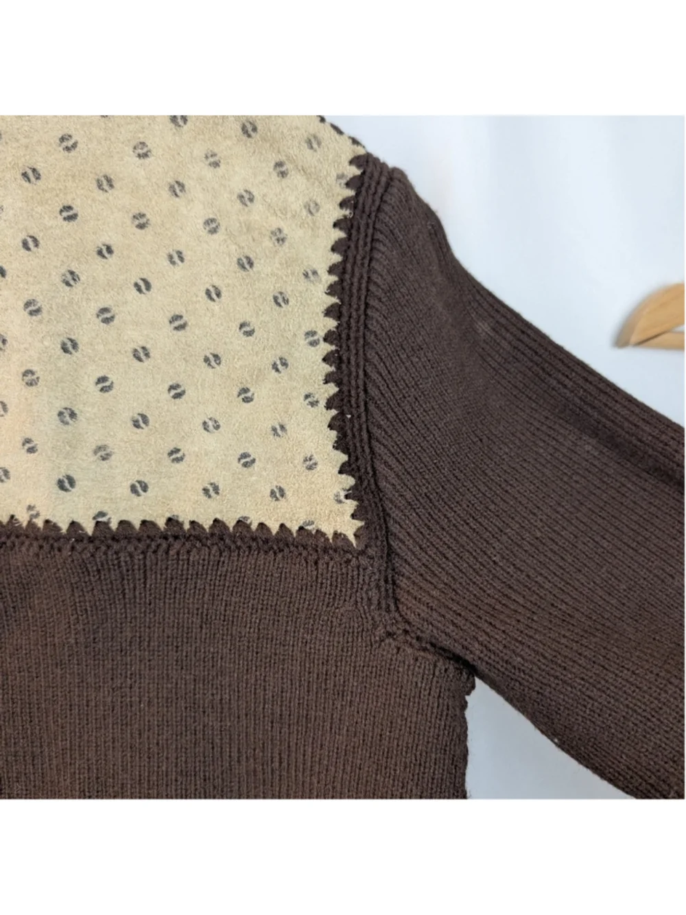 Vintage High Fashion Leather Floral Western Knit Woman S in VGUC Jacket Boho